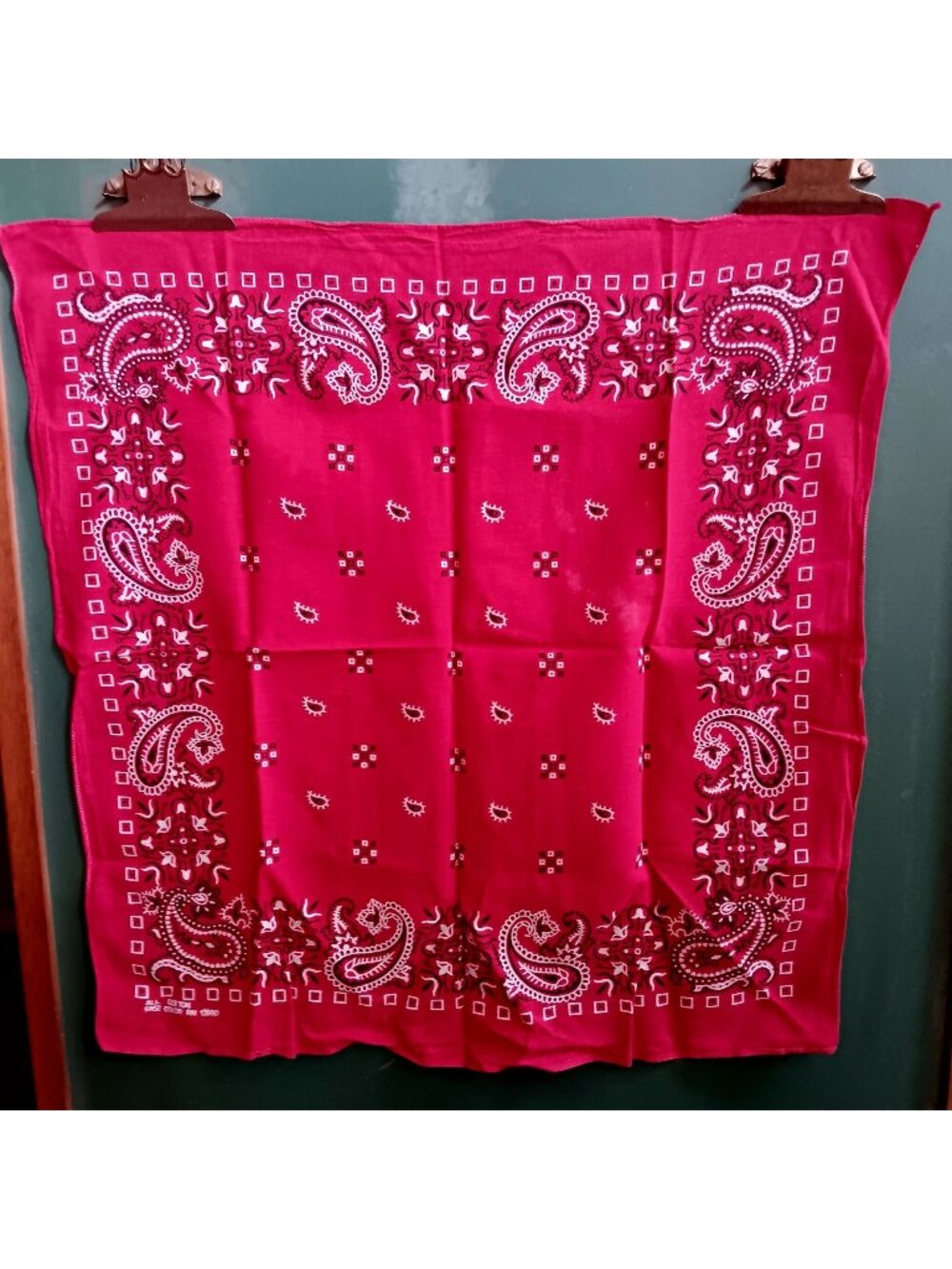 Vintage Hanky Cowboy Western Paisley Cotton Bandana 100% Fast Color 13960 USA
